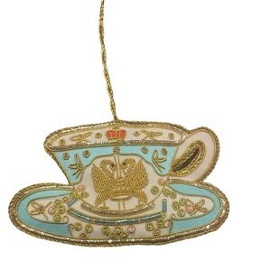 Royal Collection Trust Ornament Christmas Tea Cup Teacup Crown Gold RARE